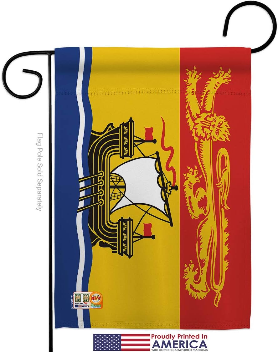 New Brunswick Garden House Flags Set Regional Canada Provinces Canadian Territories Region Country Particular Area Small Decorative Gift Yard Banner Made In USA 28 X 40