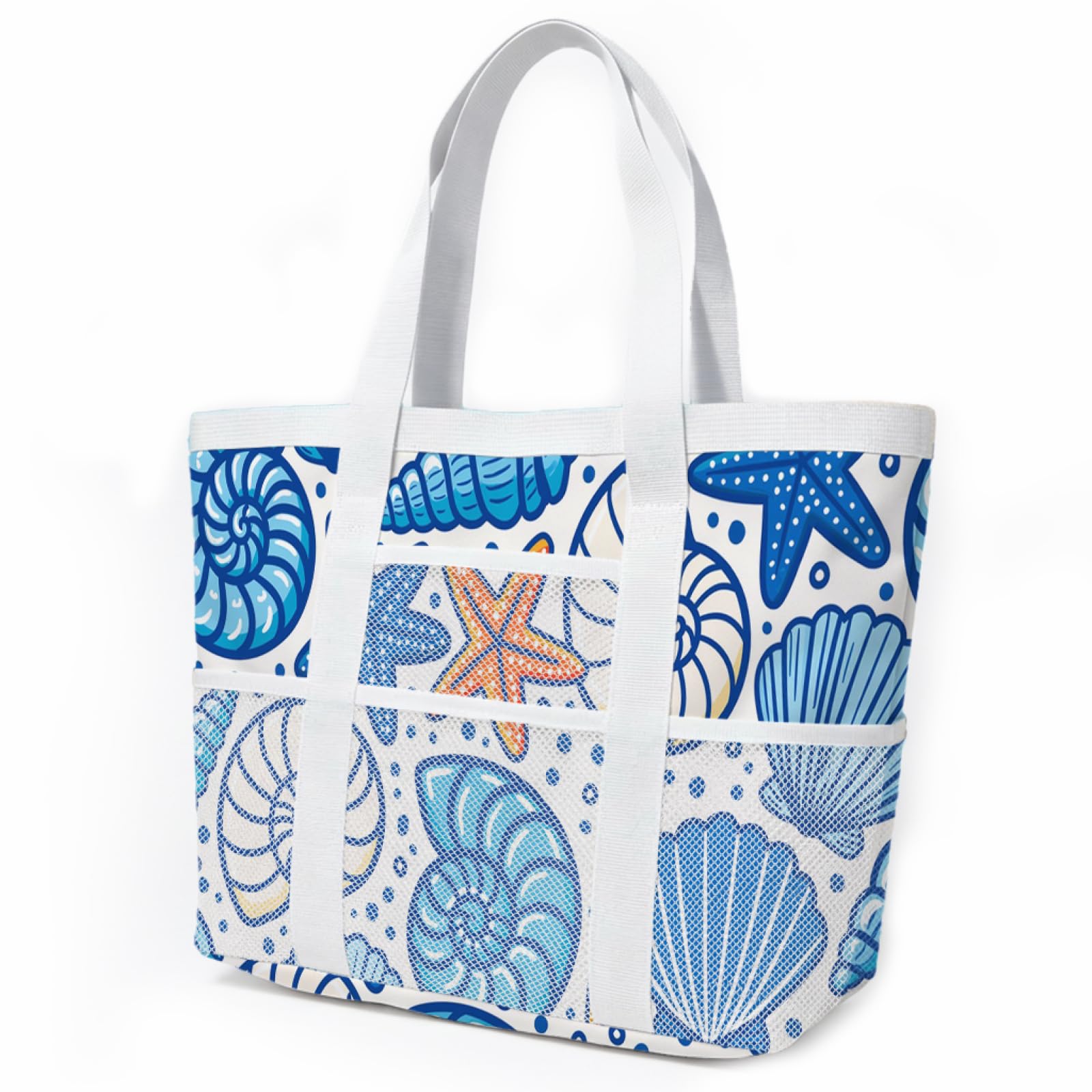 Strandtasche Strandtasche mit Reißverschluss Handtaschen Beach Bag Handbag Faltbar Einkaufstasche Sandschutz Strandtaschen Badetasche Strand Tasche Pool Bag
