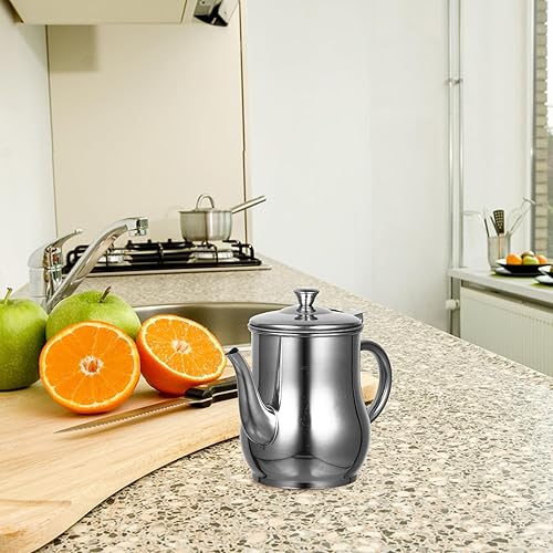 Miniatura 9 de Colador de aceite, 1 olla de aceite de acero inoxidable, recipiente de almacenamiento de aceite de acero inoxidable para cocina, colador de grasa de