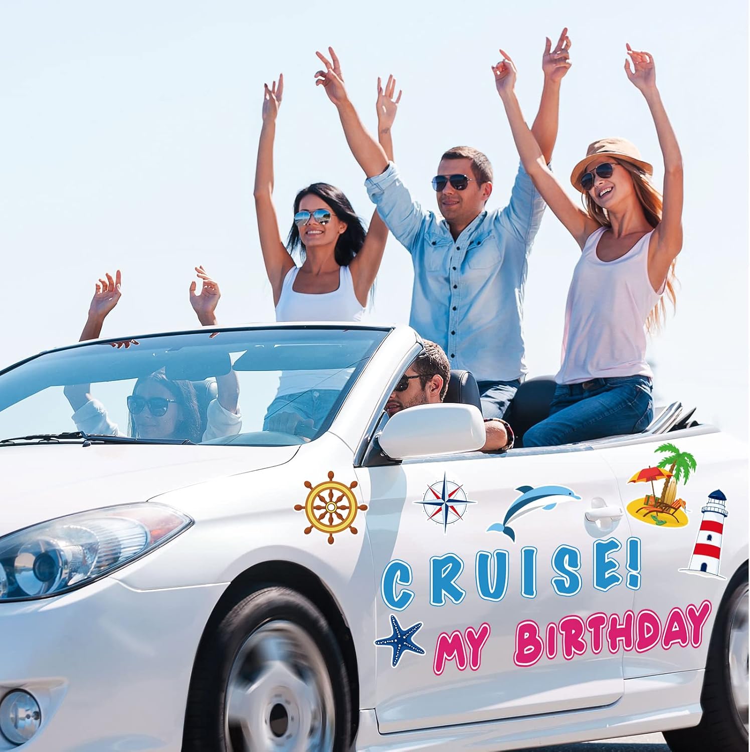 Xuhal 25 Pcs Birthday Cruise Door Magnets Decorations Funny Cruise Ship Door Magnets Magnetic Reusable Magnet for Happy Birthday Cabin Ship Carnival Refrigerator Office Car Accessories - Image 3