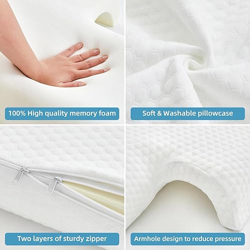 Miniatura 6 de Almohada de espuma viscoelástica de presión específica para parejas, diseño lento para la comodidad de las manos, ideal para mejorar el sueño,