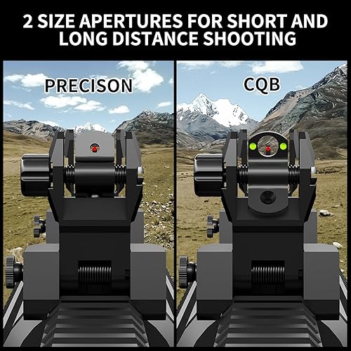 Miniatura 4 de R3 - Miras de hierro de fibra óptica, mira de hierro abatible duradera con puntos rojos y verdes, ajuste sin herramientas, mira de hierro delantera