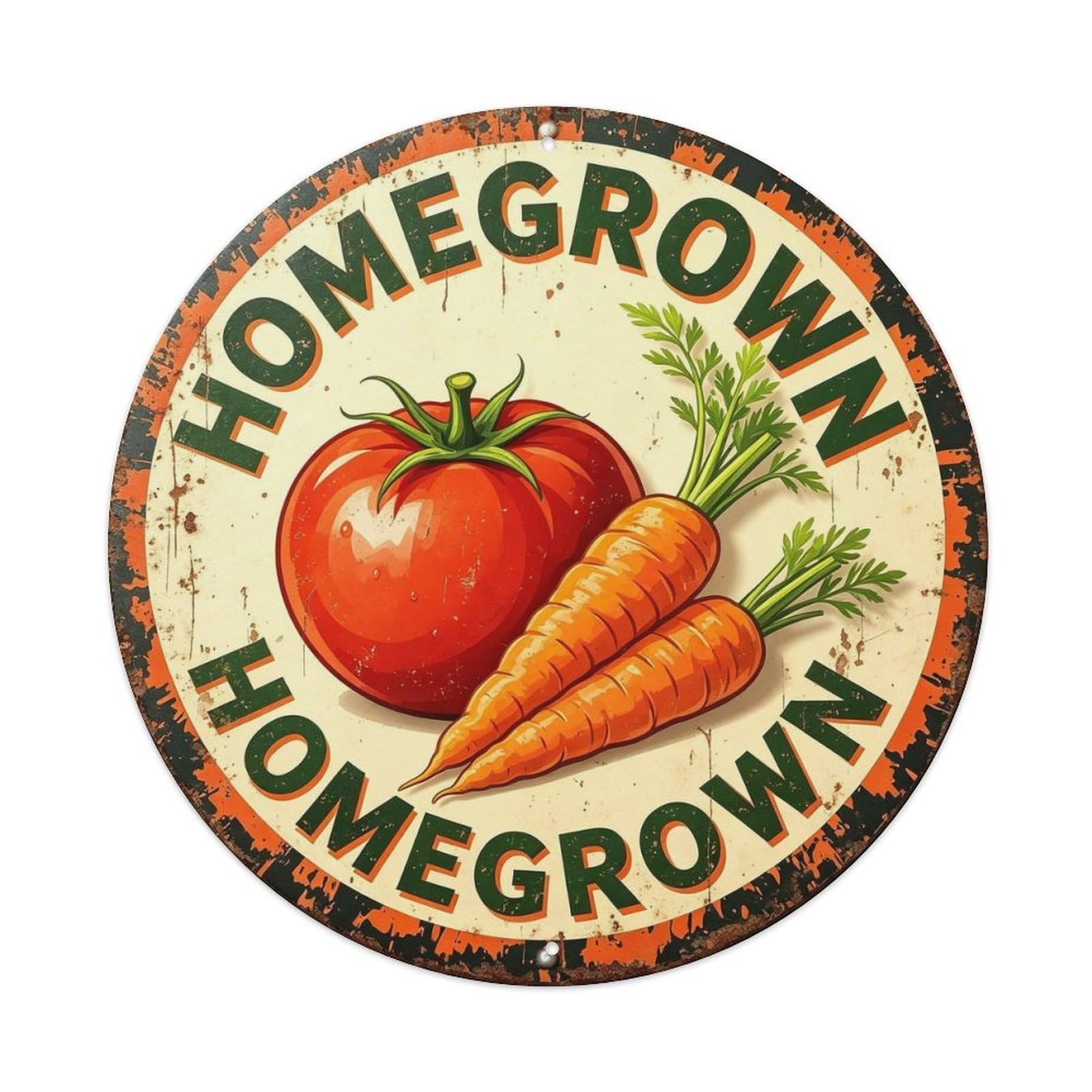 Home Grown Metal Tin Sign Plaque
