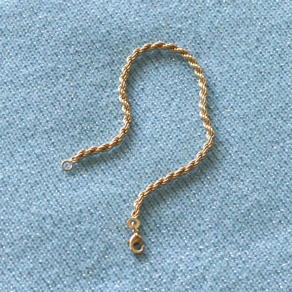 LES POULETTES BIJOUX - Bracciale Placcato Oro Maglia in Corda 3mm