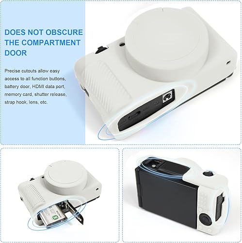 Miniatura 4 de Easy Hood Funda de cámara para cámara Sony ZV-1, funda extraíble para lente, funda de silicona suave antiarañazos compatible con cámara Sony ZV-1