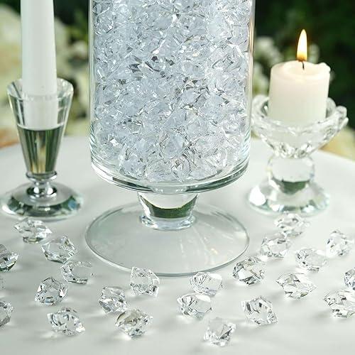 Efavormart - 300 piezas de cristales de hielo acrílicos transparentes grandes para decoración de banquetes y eventos