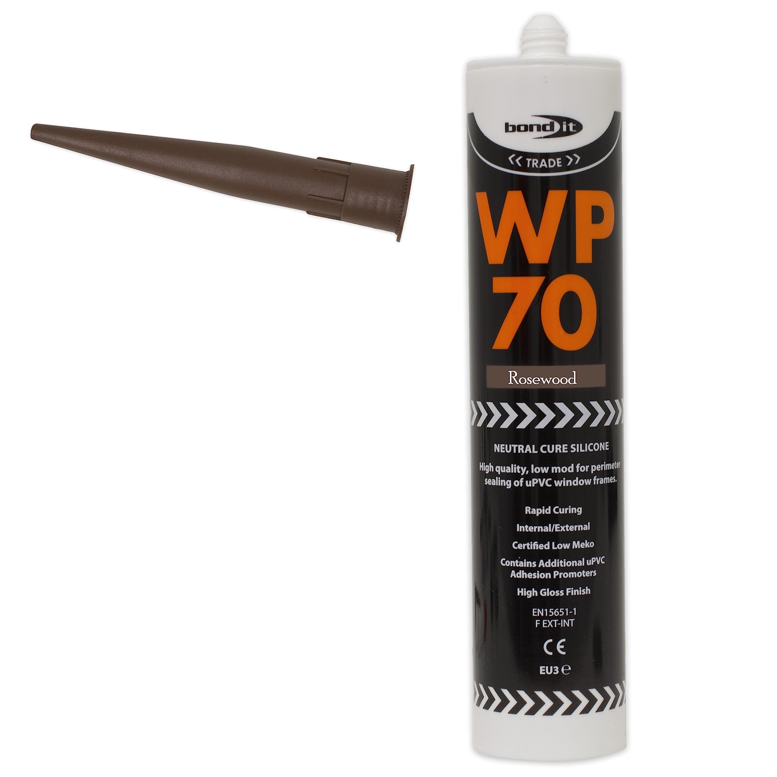 Bond-IT WP70 External Silicone Sealant Low Modulus Window Door Frame 300ml Multicolor Bath Shower Basin Window Frames Quick Drying (Rosewood)