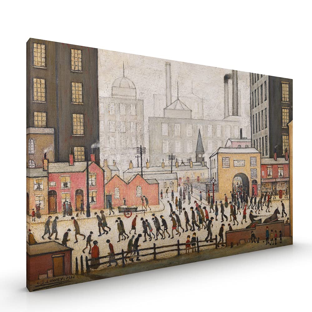Coming from the Mill LS Lowry CANVAS Premium Stretched with Metal Hanger in Various Sizes (Coming from the Mill, CANVAS - size 36 x 26 Inch)