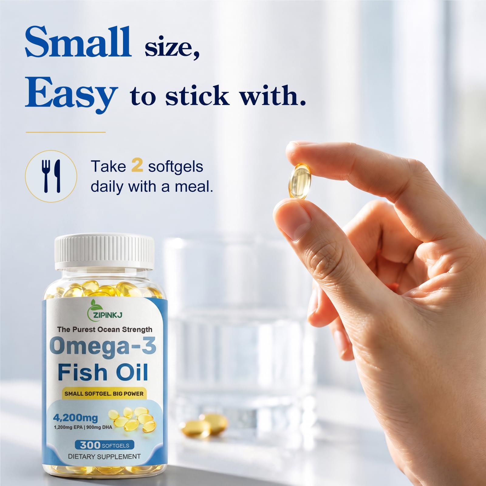 Omega-3 Fish Oil 4200mg, Burpless Mini Softgels, Wild-Caught, 300 Count — Amazon image 4