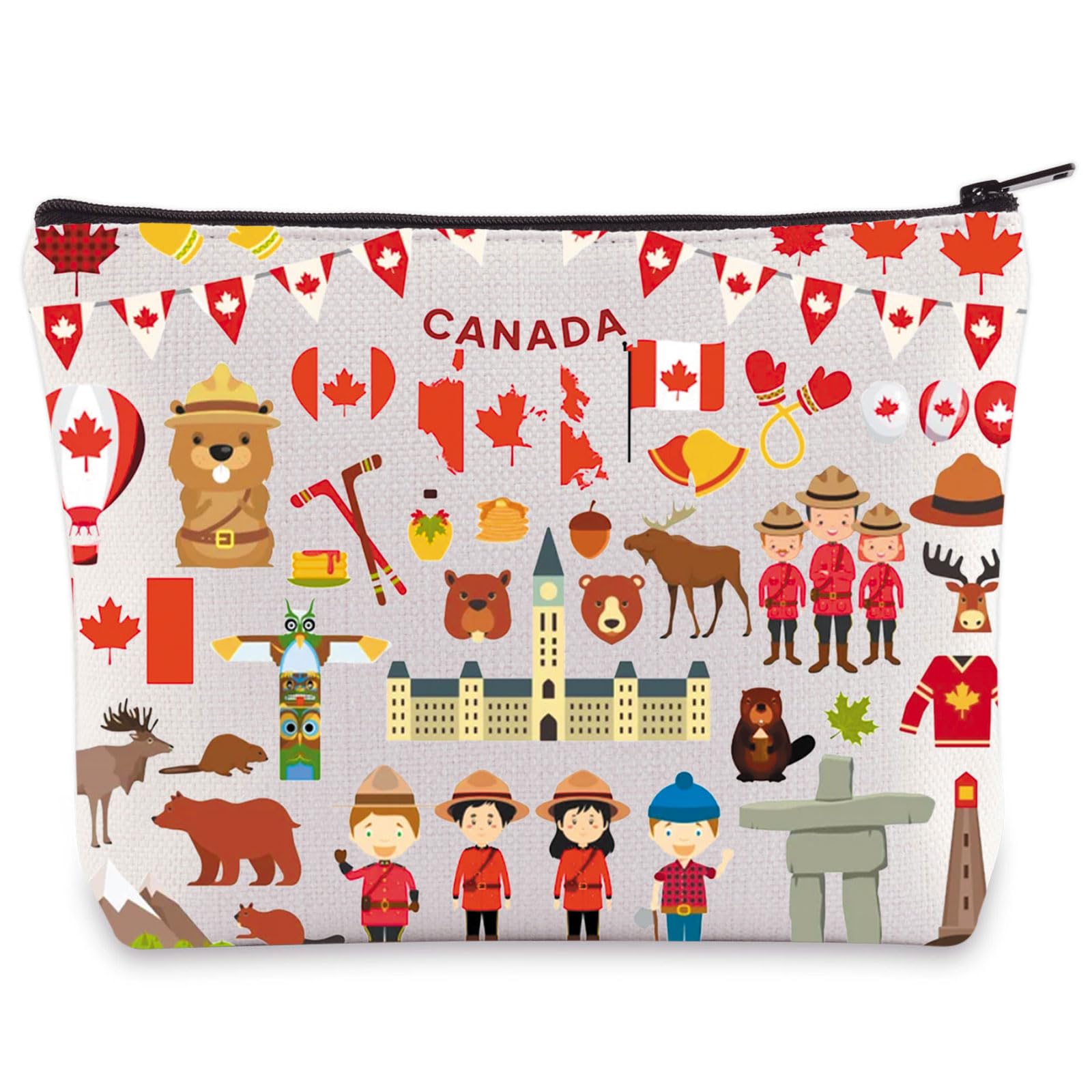 WZMPA Funny Canada Trip Cosmetic Bag Canada Souvenir Gift Canada Vacation Makeup Zipper Pouch Bag Canada Travel Merchandise, Canada, Cosmetic Bag