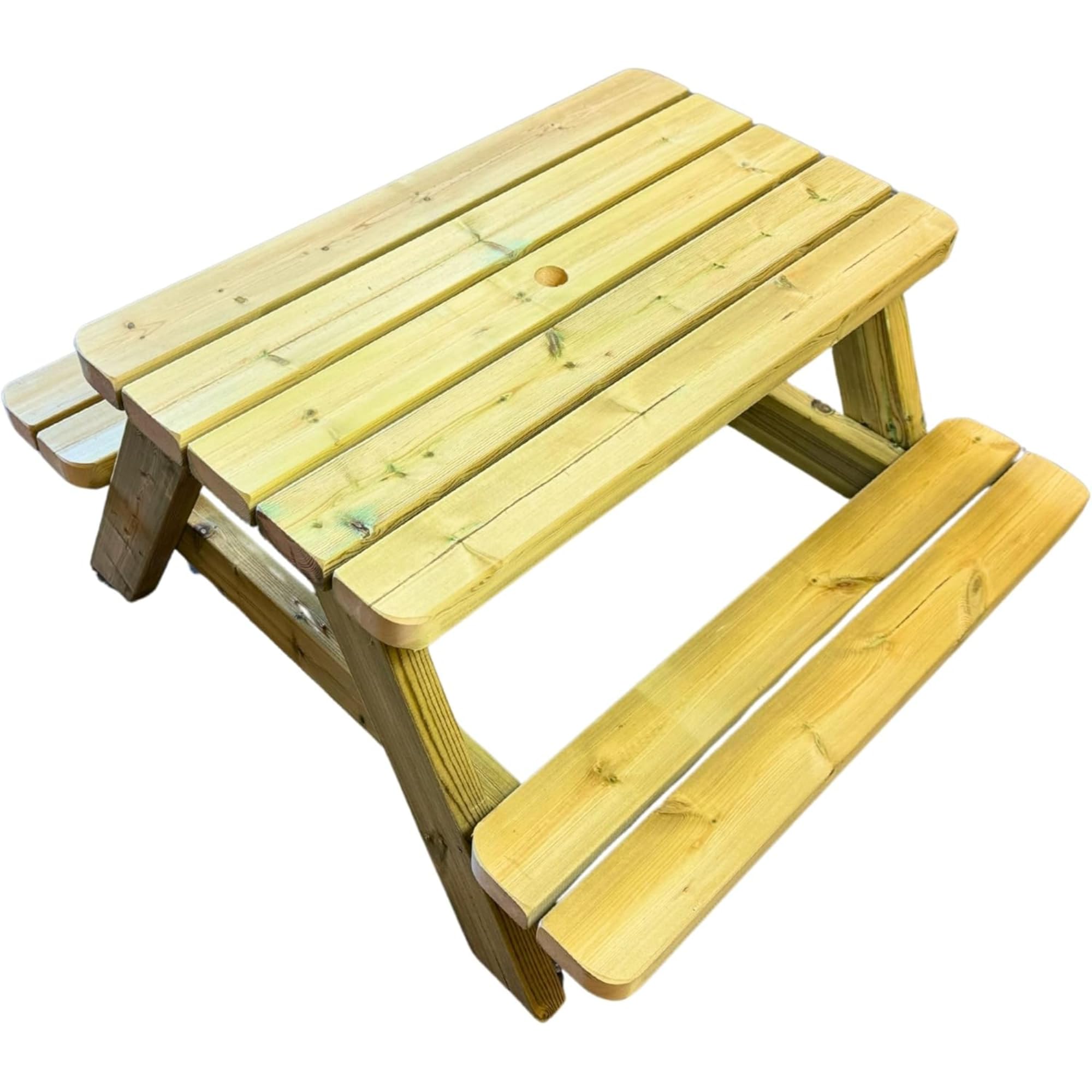 MG Timber Products Kids Wooden Picnic Table, Premium children's Picnic bench (Round)