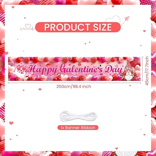 Miniatura 6 de Decoraciones para el Día de los Galentinos, pancarta grande para el día de los Galentinos, cartel romántico de corazón, gnomo, galentinos, telón de