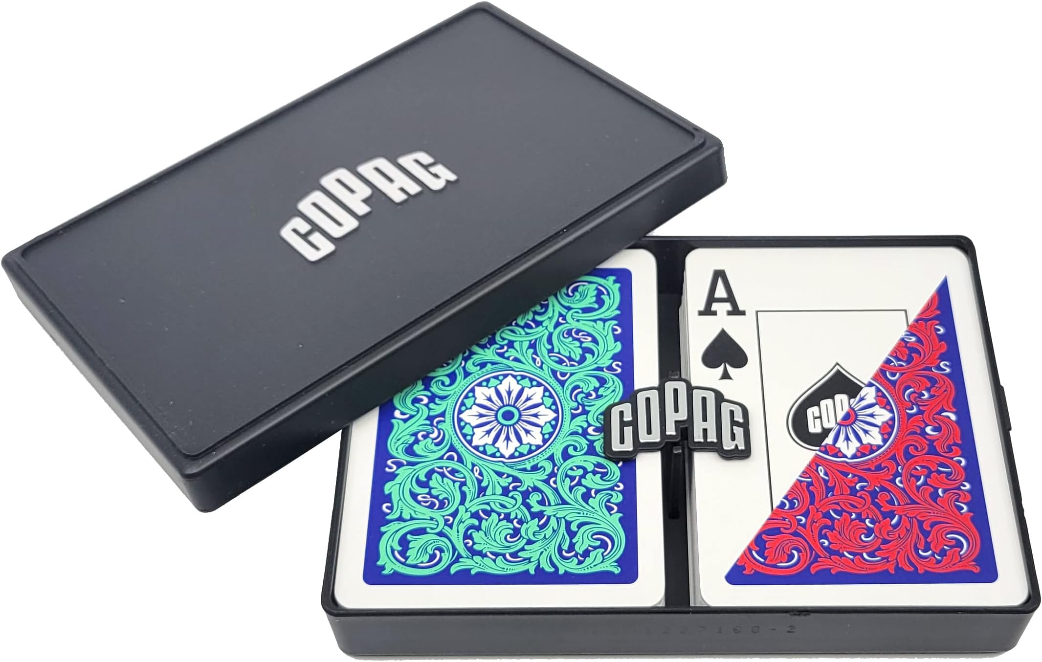 1546 Neoteric Design 100% Plastic Playing Cards, Poker Size (Standard) Green/Red (Jumbo Index, 1 Set)