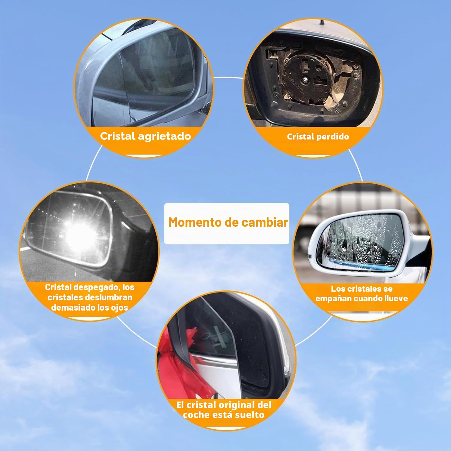 Coche Espejos Retrovisor para Opel/Vauxhall Astra K 2015 2016 2017 2018 2019,Exterior Lente Marcha Atrás Cristal Reemplazar Asférico Calefactado Retrovisores Partes de Repuesto,Left
