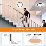 Motion Sensor Ceiling Light Wired, BLNAN 12 Inch 3000K 4000K 5000K Selectable LED Flush Mount Light Fixture, Motion Activated Light with Timer for Hallway Stair Walk-in Closet, Black Frame