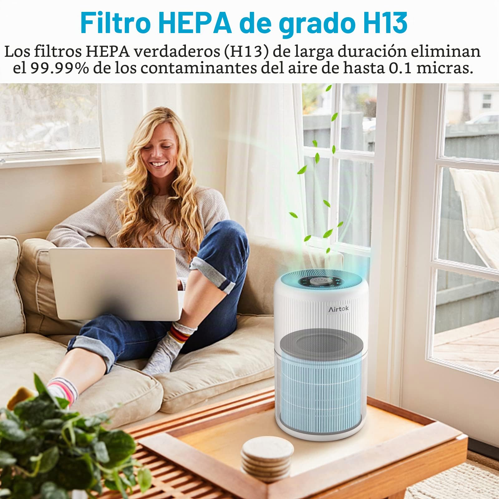 AIRTOK Purificador de aire AP 0601 filtros de repuesto, paquete de 2, filtro HEPA H13 True HEPA, filtro de carbón activado y más, actualización 2022