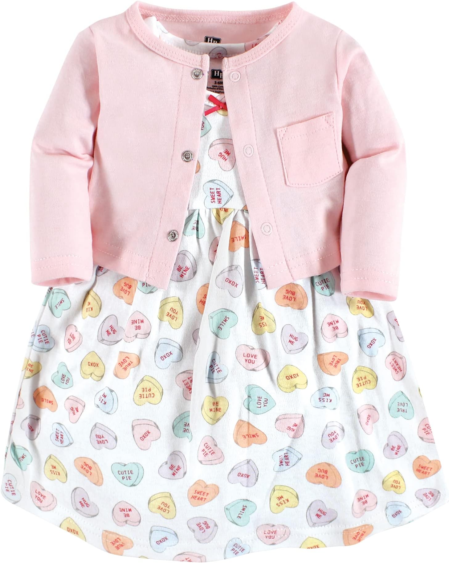 Infant and Toddler Girls Cotton Dress and Cardigan Set