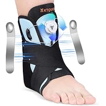 Ankle Brace for Sprained Ankle, Adjustable Knob Support with Removable Metal Splints, KTQUICK Breathable Ankle Stabilizer for Unsex, Pain Relief for Swelling,Injury Recovery,Sports,MShoes 8.5-12