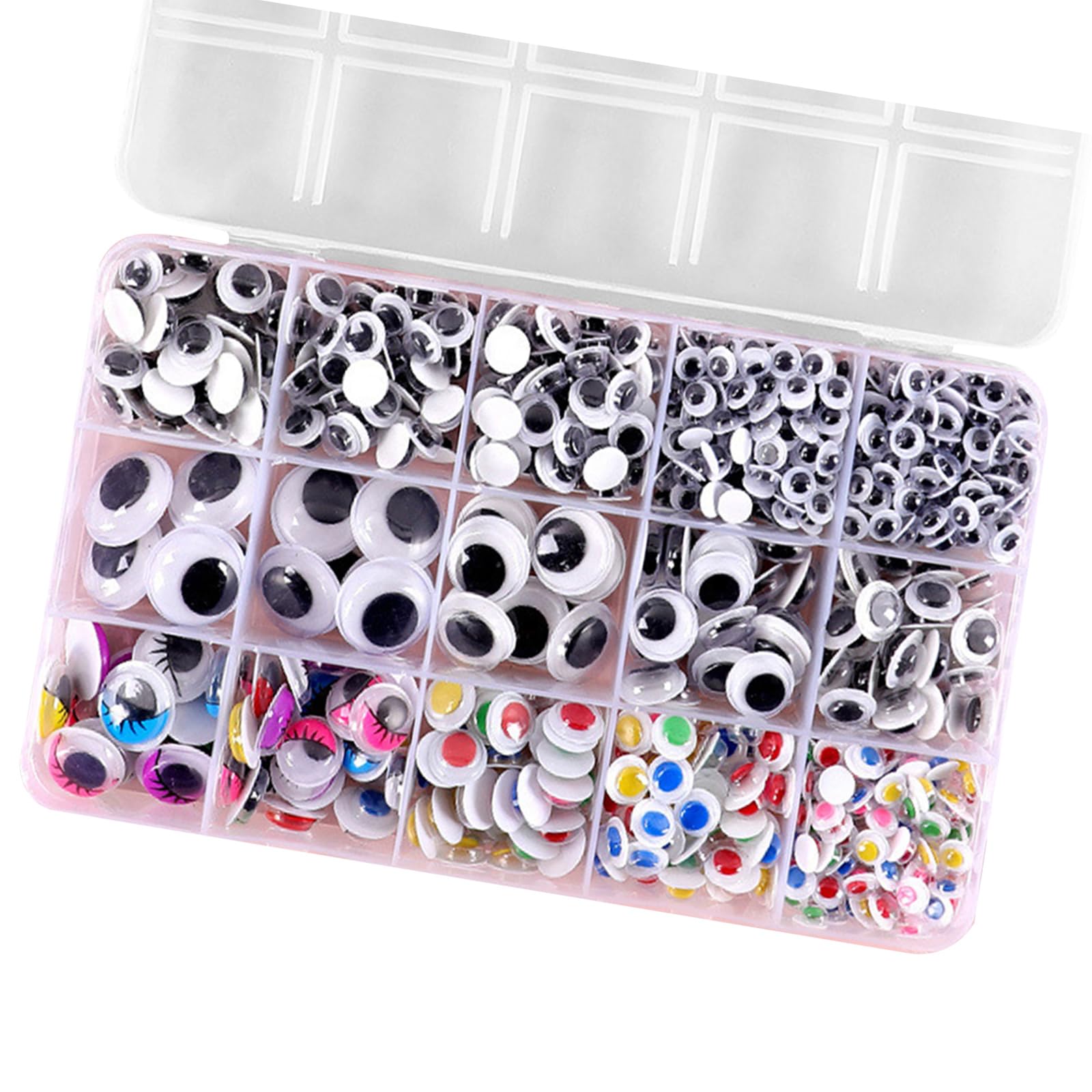 YPBEW Adhesive Wiggle Eyes Sticky Craft Sticker Assorted Size Craft Sticker Toy Accessories for Crochet Animals