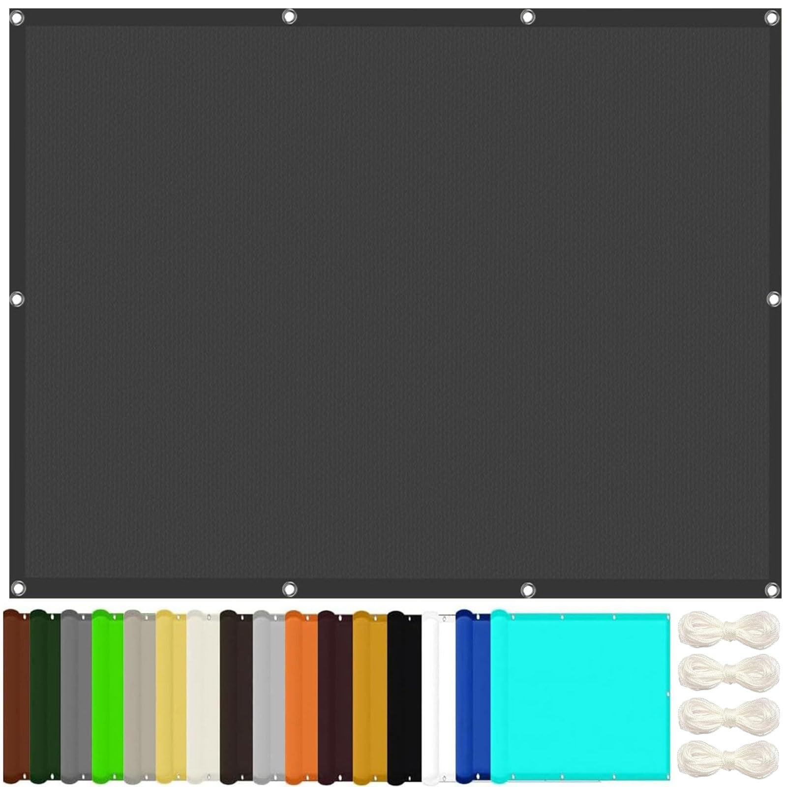 Voile d'ombrage rectangulaire 2.6x4.6m gris foncé imperméable pour terrasse