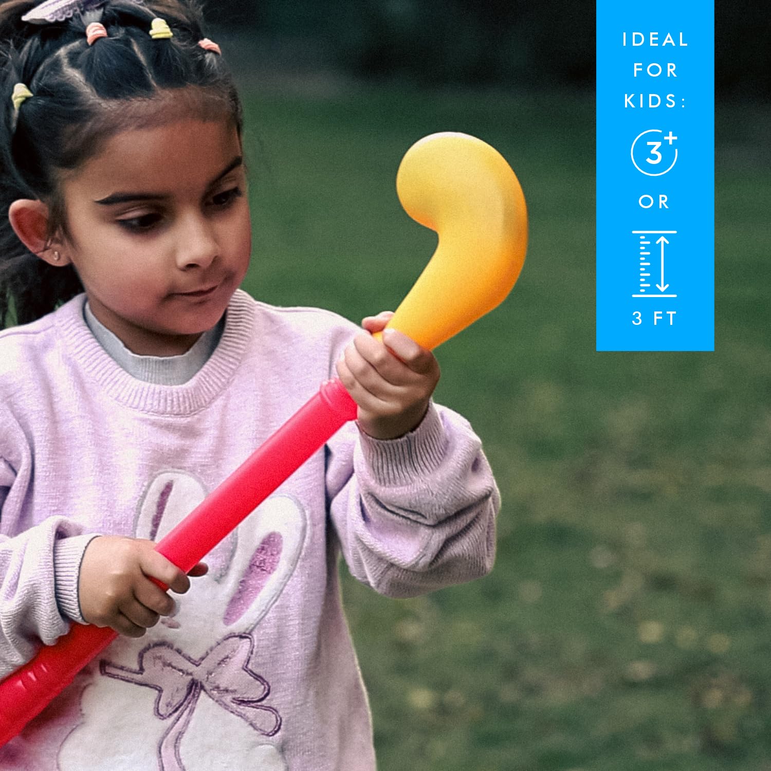 Playnxt Hockey Dribble Double Play Set - 2 Durable Plastic Hockey Sticks for Kids & Toddlers with 2 Balls - Indoor & Outdoor Sports Toy for Children (Age 3+) 3