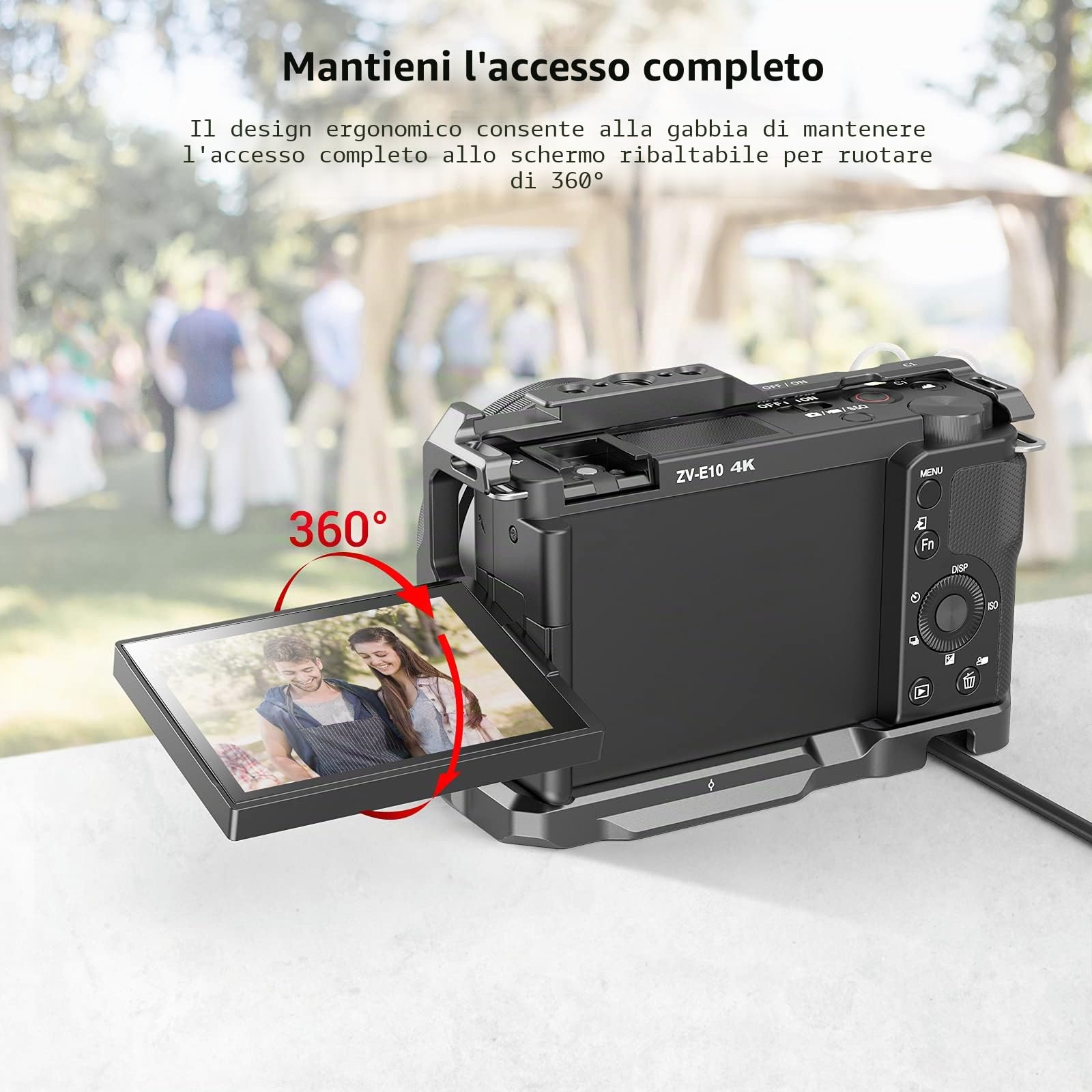SMALLRIG ZV-E10 Cage con Impugnatura e Piastra a Sgancio Rapido Integrata per Arca-Swiss per Sony ZV-E10-3538B