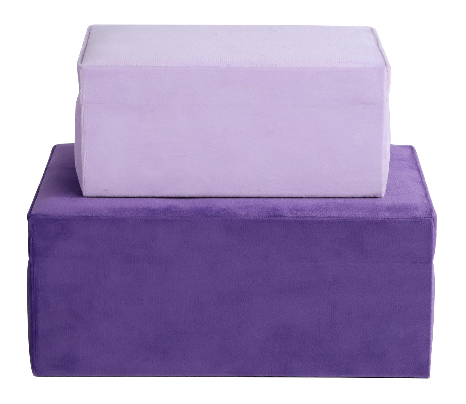 HofferRuffer Samt-Schmuckkästchen, dekorative Boxen, Aufbewahrungsboxen, Zubehör-Organizer-Boxen mit elegantem Griff-Dekor, klassisches Samt-Set, 2 Stück (lila)