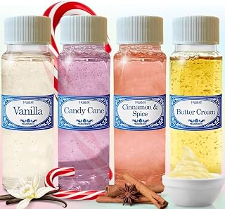 Sweet Concentrated 2.0 fl oz Fragrances Pack, Vanilla, Candy Cane, Butter Cream & Cinnamon Spice, for Use in Water Vacuums Like Hyla, Rainbow, Diffusers, Aromatherapy, Not Made by Rexair