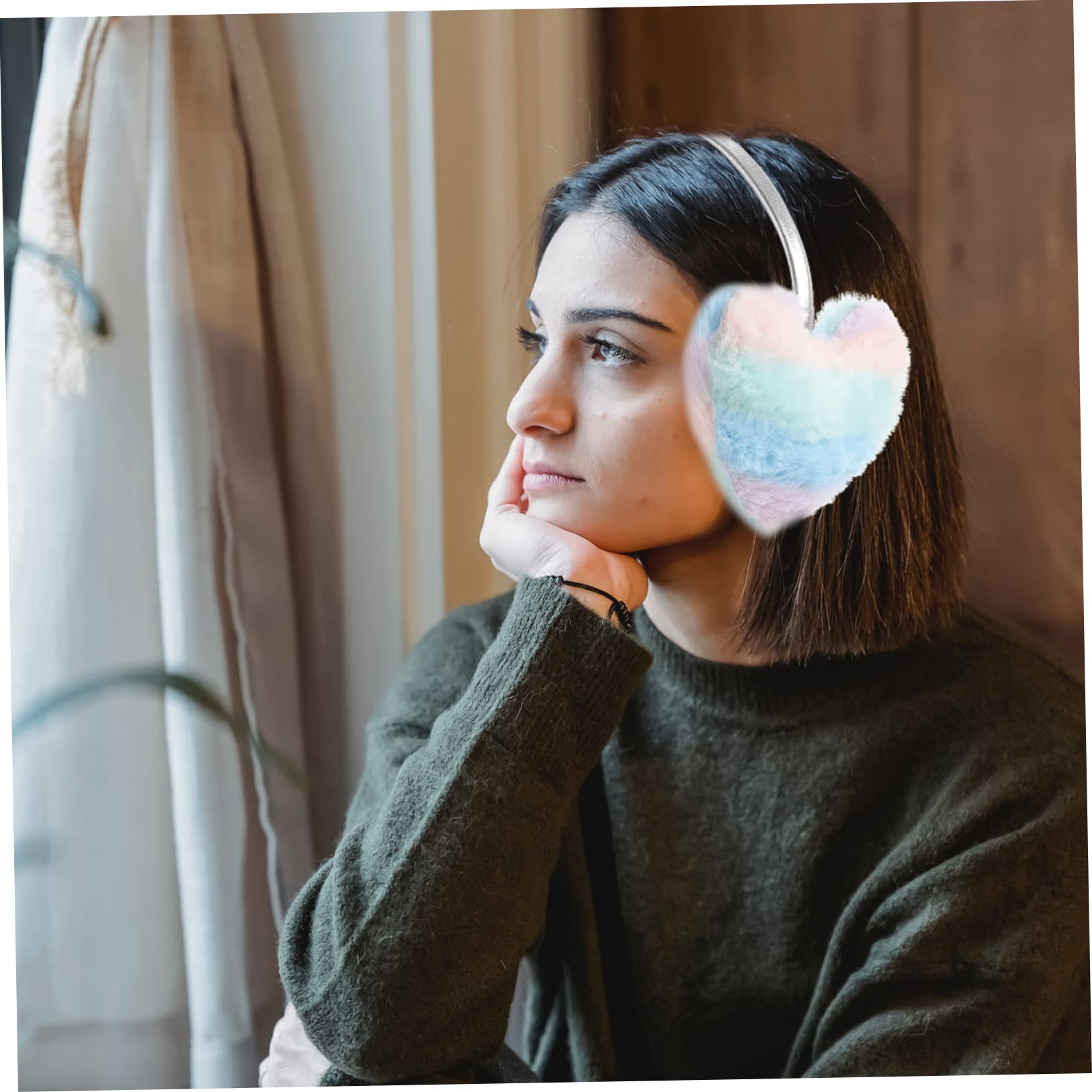 GALPADA 5piezas Orejeras De Invierno De Piel De Oso Para Mujeres Calentadores De Oídos De Diseño Corazón Protector Térmico y Resistente Al Frío Para Actividades Al Aire y Uso Diario