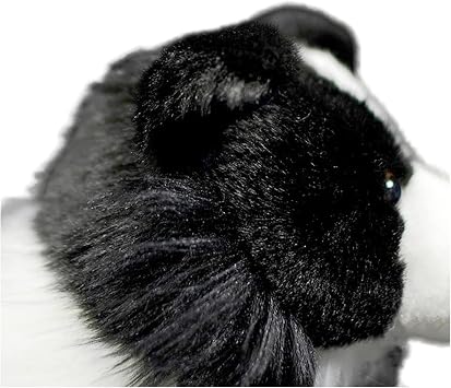 Cute Simulated Border Collie Plush Toy, 27cm/11in Realistic Border Collie Soft Animal Toy, Hugable Bedroom Decor for Teenagers - Black