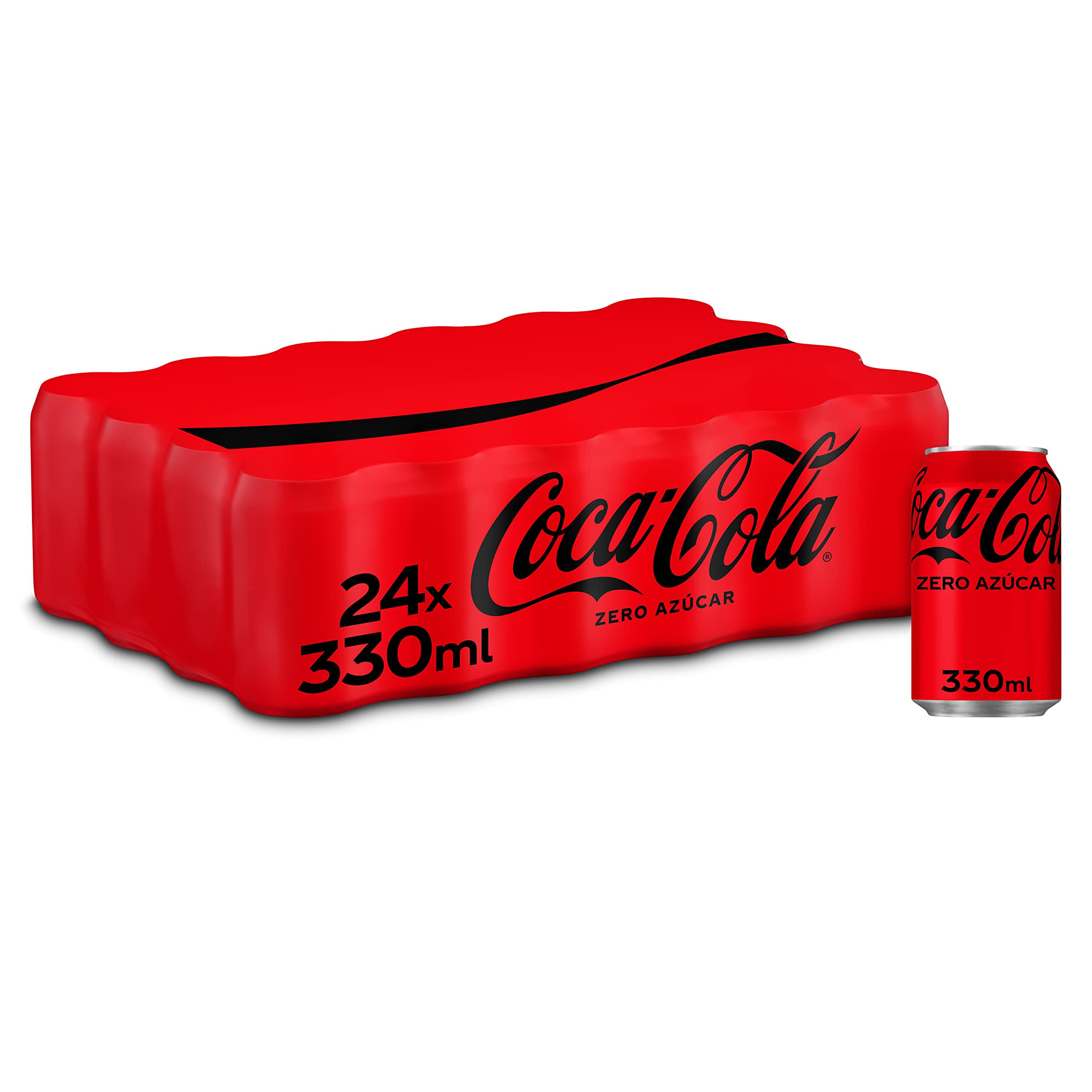 Coca-​Cola Zero Azúcar, Refresco de Cola sin Azúcar, Bajo en Calorías - Pack 24 Latas 330 ml