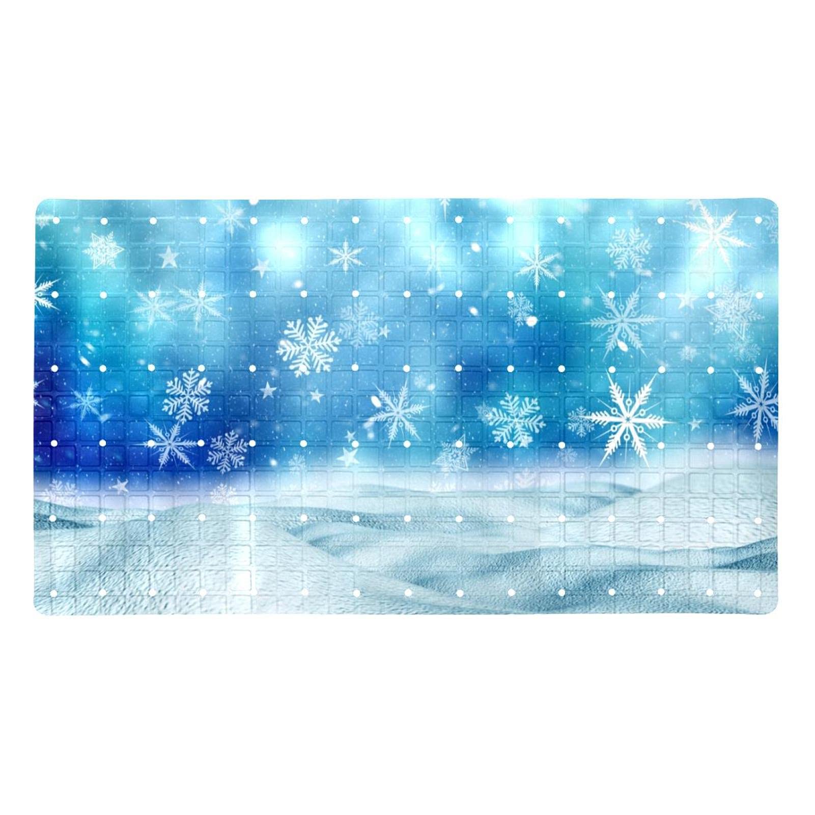 Tapis de bain 120 ventouses anti-glisse bleu à motif 71 x 40 cm