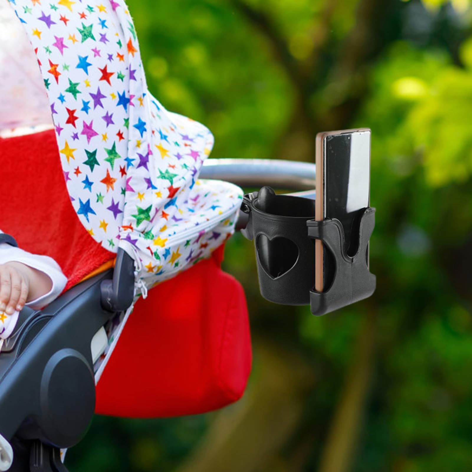 2-in-1 Getränkehalter Für Kinderwagen & Fahrrad – Mit Handyhalter, Drehbar, Für Rohre 2–4,5 Cm