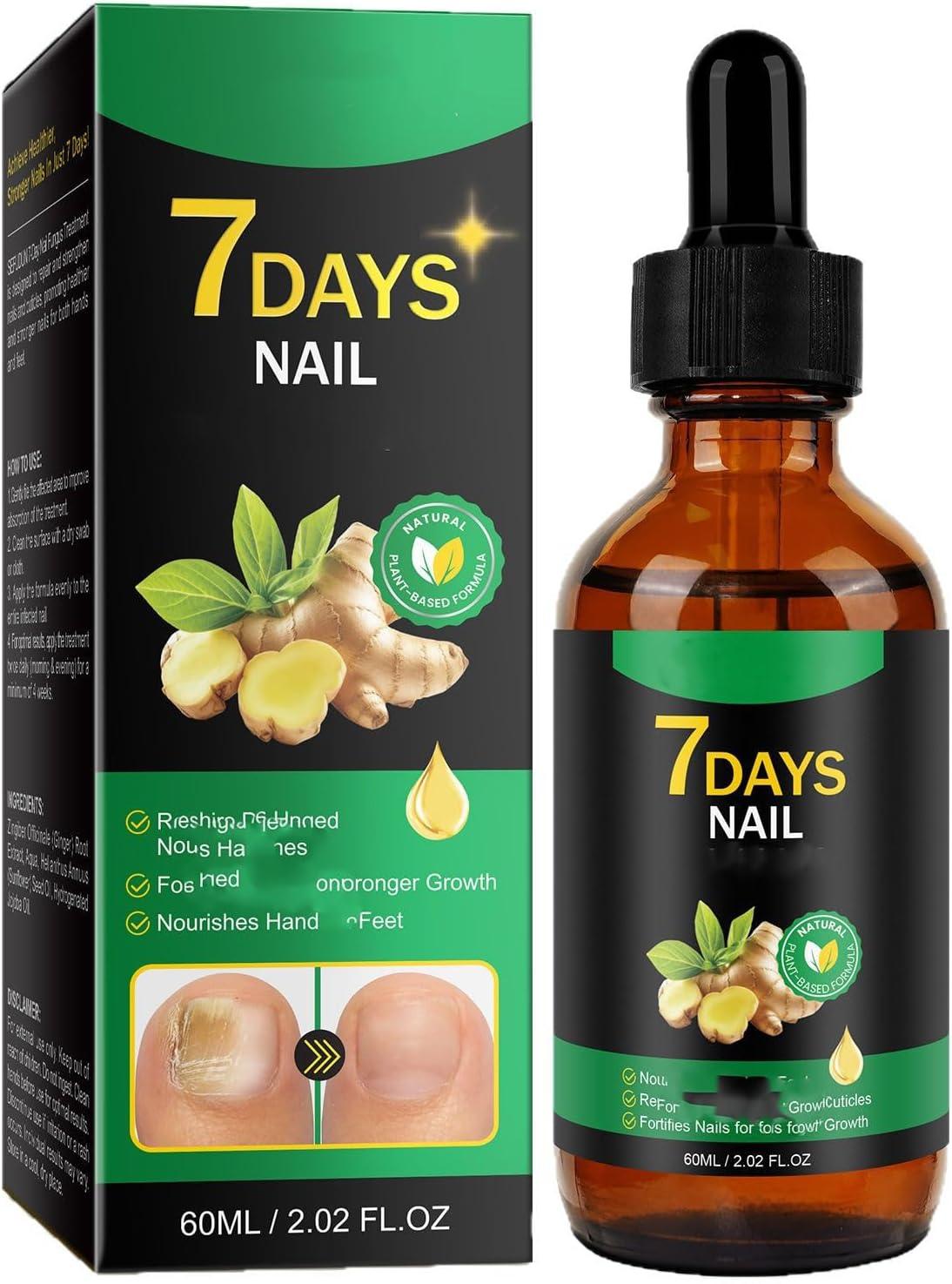 7 Day Nail Care- Ginger Nail Support Nail Care - Ginger Nail Growth Serum - Ginger Cuticle Care Oil for Nails, Nail Strengthener For Damaged Nails