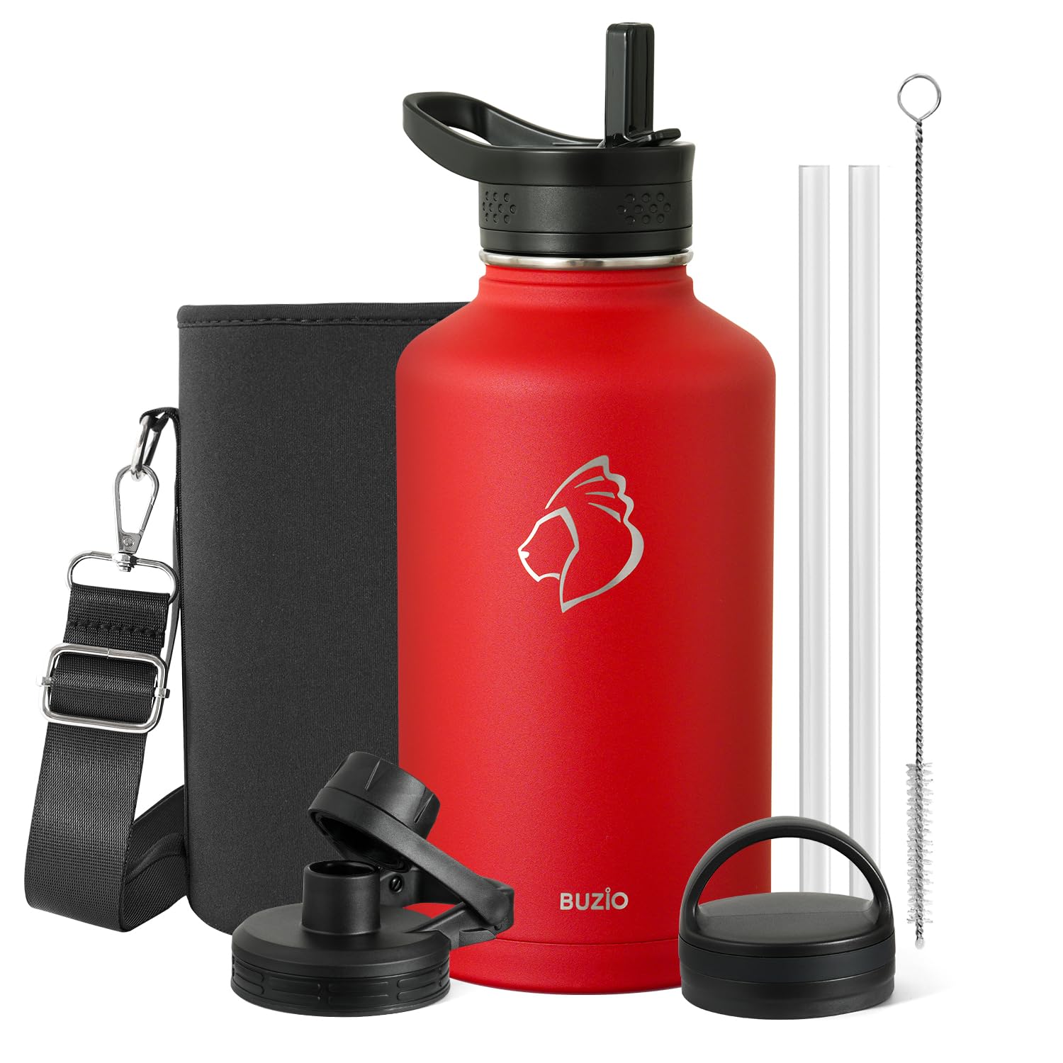 BUZIO Half Gallon Water Jug Insulated Stainless Steel (Cold for 48 Hrs)