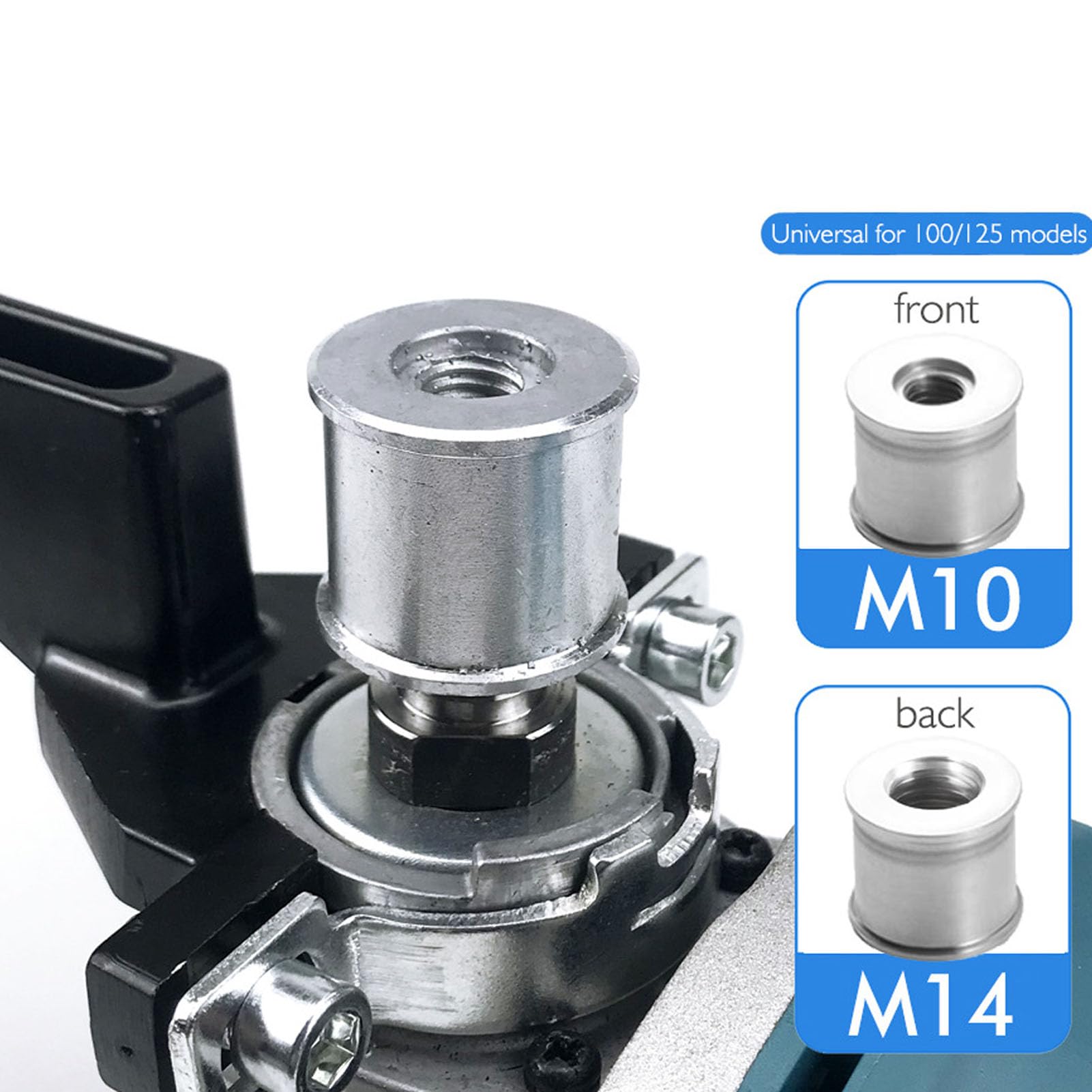 Respicefinem Angle Grinder Sanding Belt Adapter Kit For 100 125 Type M10 M14 Angle Grinder Polishing Grinding Tools Convert Angle Grinder Into Belt Sander Stainless Steel Adapter