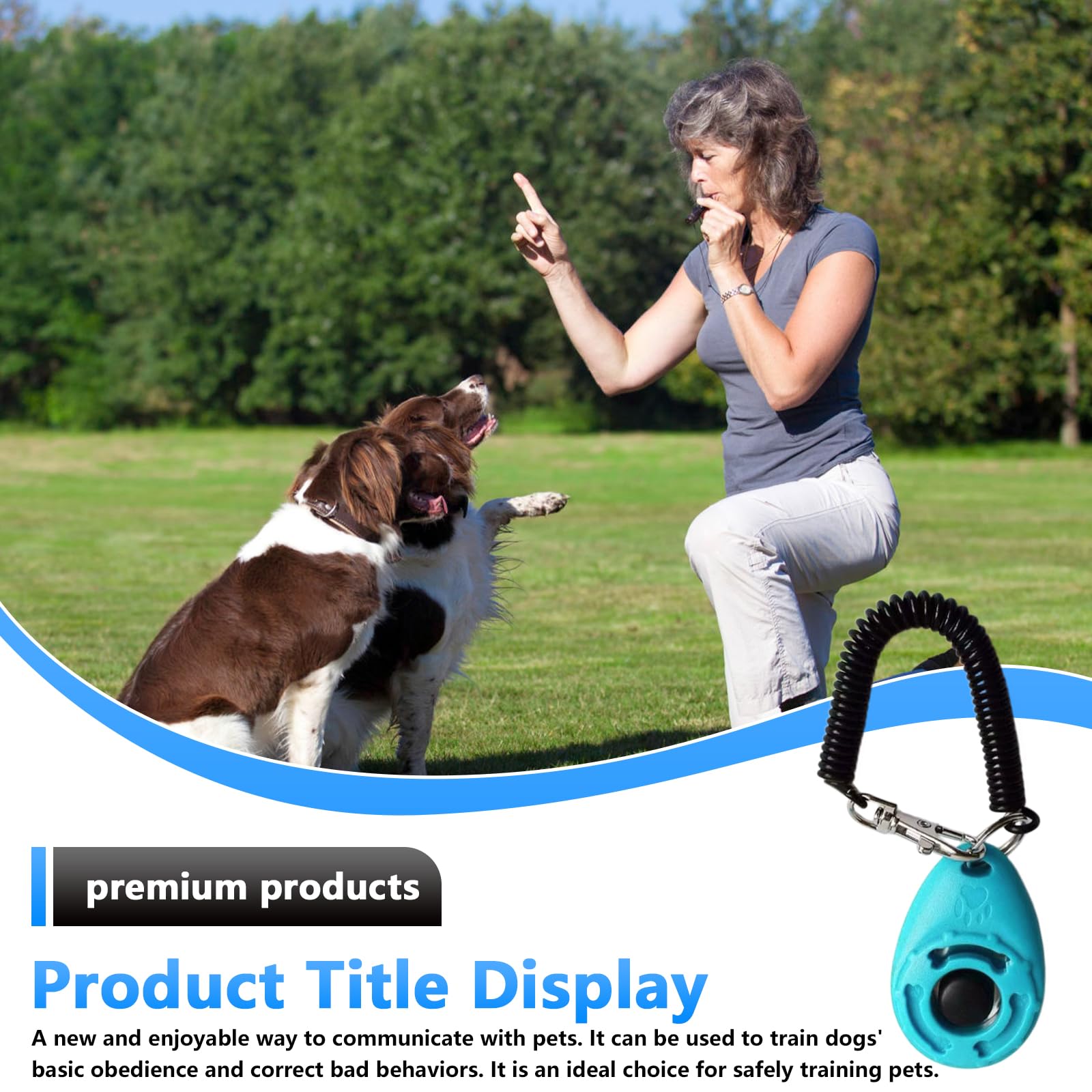 GBKDQQ Clicker professionale per cani, 16 pezzi, con cinturino da polso, clicker con grande pulsante per cani, gatti, cavalli, educazione e addestramento del cane