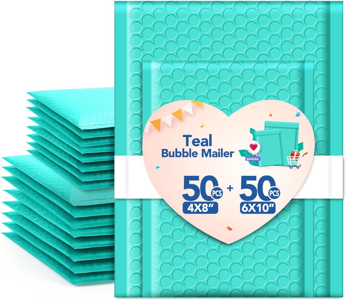 GSSUSA Bubble Mailer 100 Pack Small Padded Envelope with