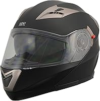 Vista 3 de Milwaukee Performance Helmets MPH9804DOT Matte Black Modular Racing Helmet w/ Drop Down Visor