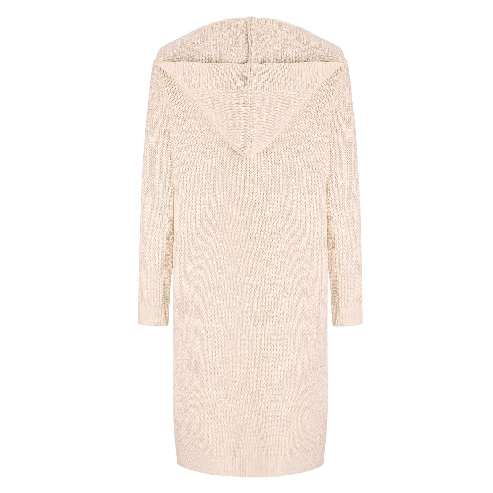 Oversize Sweatshirt Damen Länge Rippstrick Strickjacke Kapuze Pullover