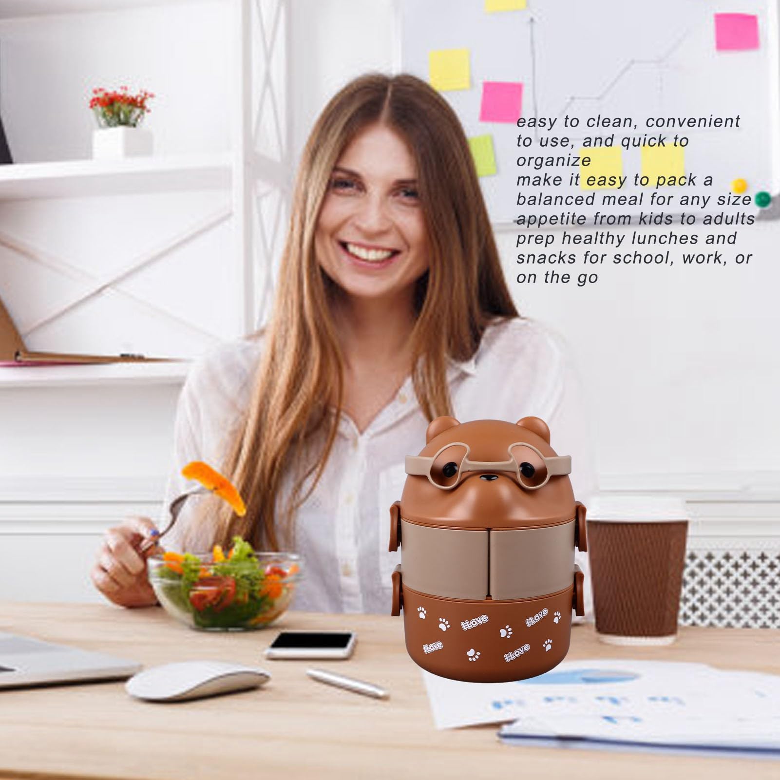 Bären Lunchbox – 2-lagige Isolier-Brotdose Für Schule & Arbeit, Hält Speisen 3-4 Stunden Warm