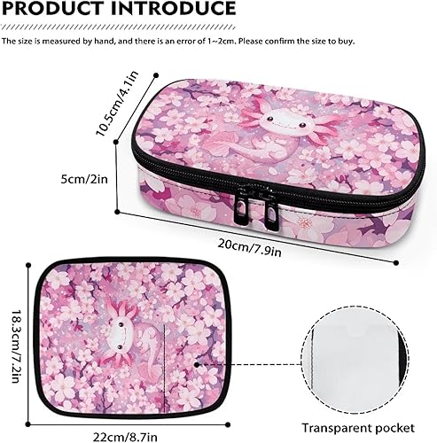 Miniatura 7 de Axolotl - Bolsa de transporte para diabéticos con diseño de flor de cerezo para medidor de glucosa, bolígrafos de insulina, tiras de prueba de