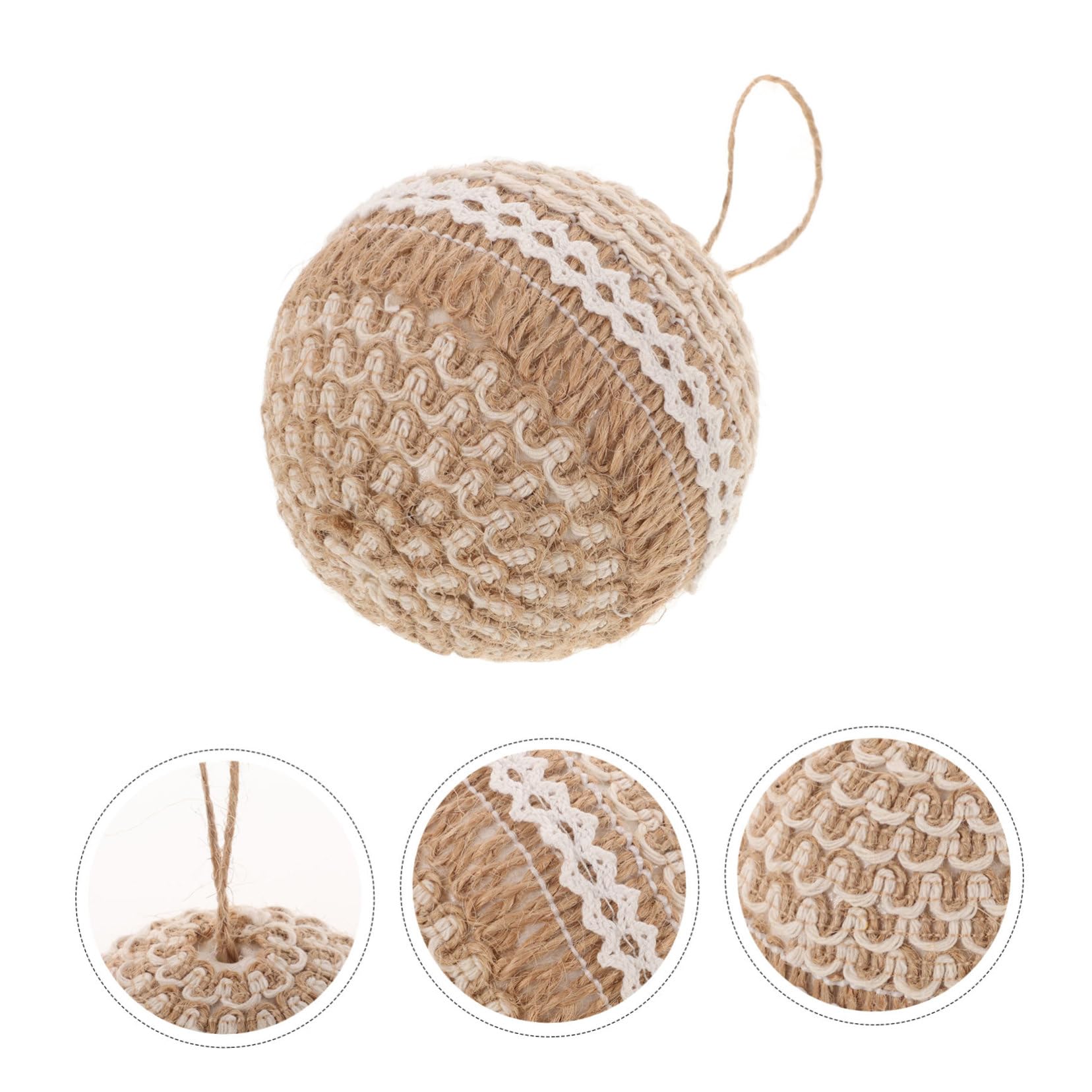 Holibanna Bolas De Navidad De Cuerda Adornos Colgantes para De Navidad De Decoración Festiva para Mesa Y Chimenea 3 Piezas X 4