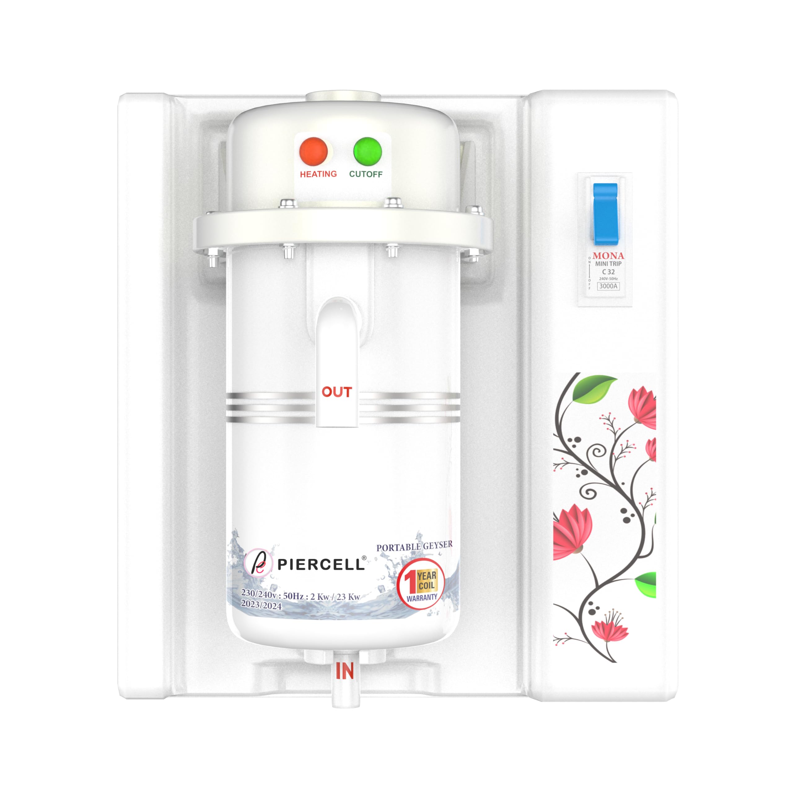 Buy Piercell™ Instant Water Heater (Geyser), Wall Mounting With Free Flexi  Pipe 1 litre Portable Heater ABS Plastic, Auto Cut Off (With MCB) Online at  Low Prices in India - Amazon.in