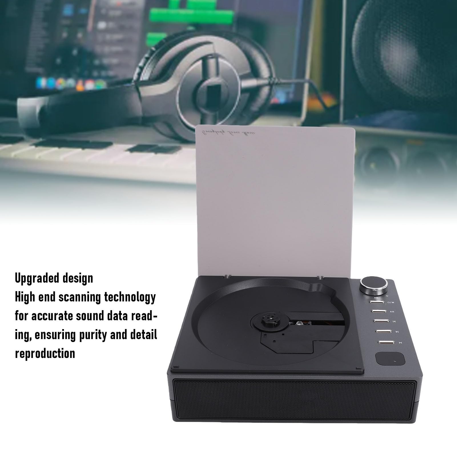 LICAEVEY Lettore CD Portatile, Lettore CD Radio FM Bluetooth 5.1 con Telecomando, per la Riproduzione di Musica Yoga in Ufficio a Casa (BLACK)