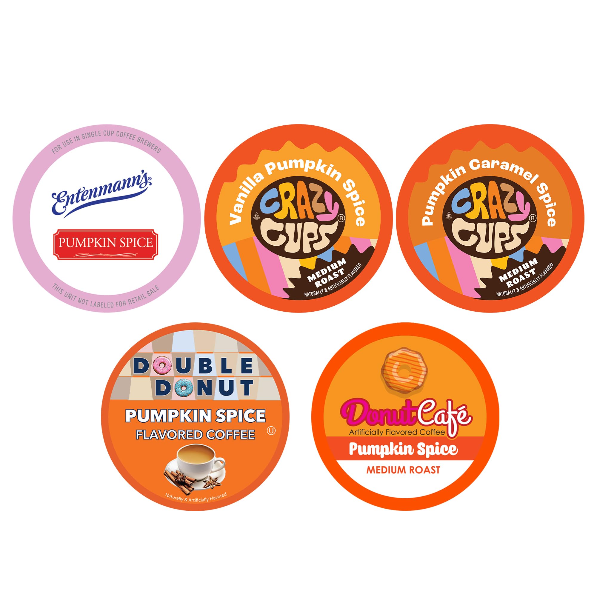 Perfect Samplers Paquete variado de cápsulas de café con especias de calabaza, café de otoño tostado medio para máquinas Keurig K Cups, muestra de fiesta de calabaza, 30 unidades