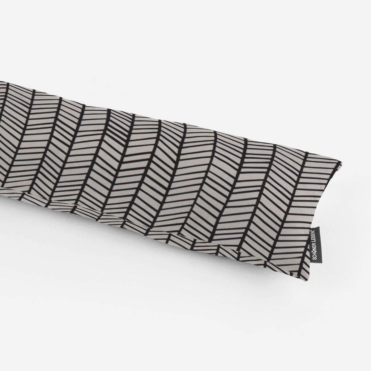 SCHÖNER LEBEN. Zugluftstopper Fischgrätmuster abstrakt weiß schwarz, Auswahl:130cm Länge