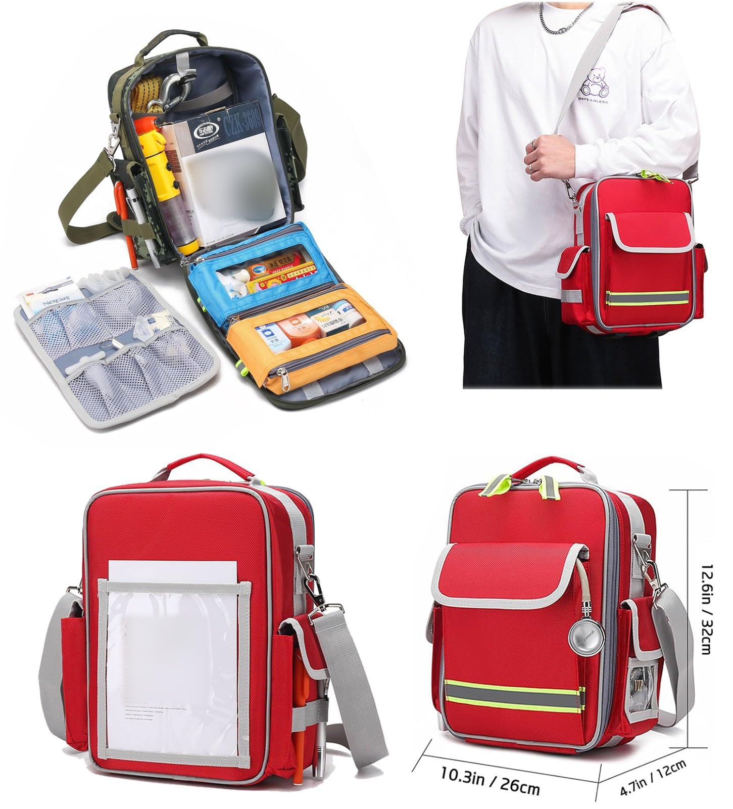Borsa Di Emergenza Vuota, Zaino Infermiere Domiciliare, Borsa Medica Con Manico E Tracolla, Borsa Per Forniture Mediche Per Assistenza Domiciliare, Escursioni All'aperto