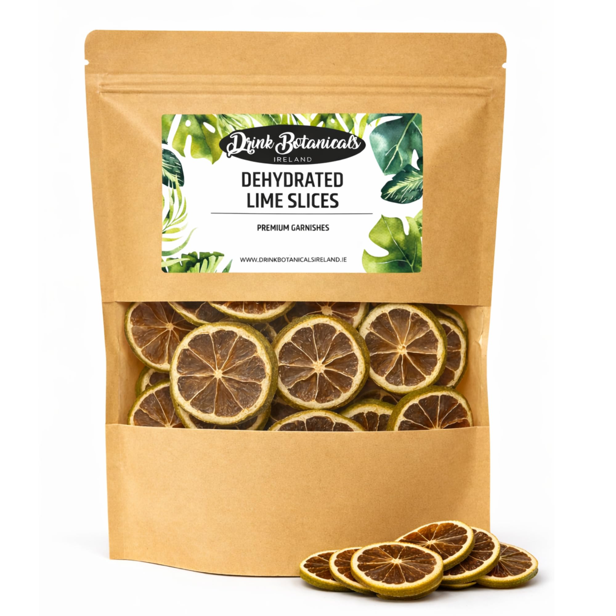 Dehydrated Dried Lime Slices | Lime Wheels | 110 + Slices Approx | 100% Natural No Added Sugars | For Cocktails, Wreath Making, Tea, Cakes, Decoration | Dried Limes For Cocktails | 3.5 oz |100 Grams