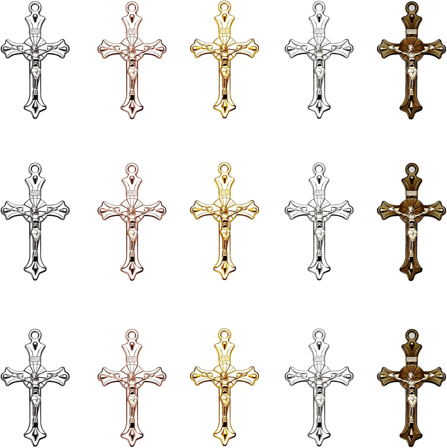 60pcs Saint Benedict Medals – Alloy Crucifix Rosary Cross Charms Bulk